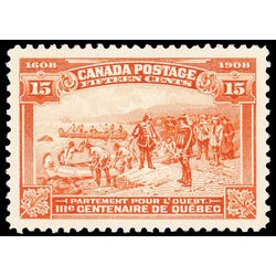 canada stamp 102 champlain s departure 15 1908 M XF 070