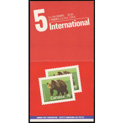 canada stamp bk booklets bk105 grizzly bear 1989