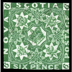 nova scotia stamp 5 pence issue 6d 1857 U F 002
