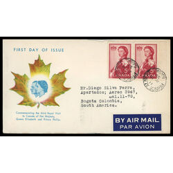 canada stamp 386 queen elizabeth ii 5 1959 FDC PC 031