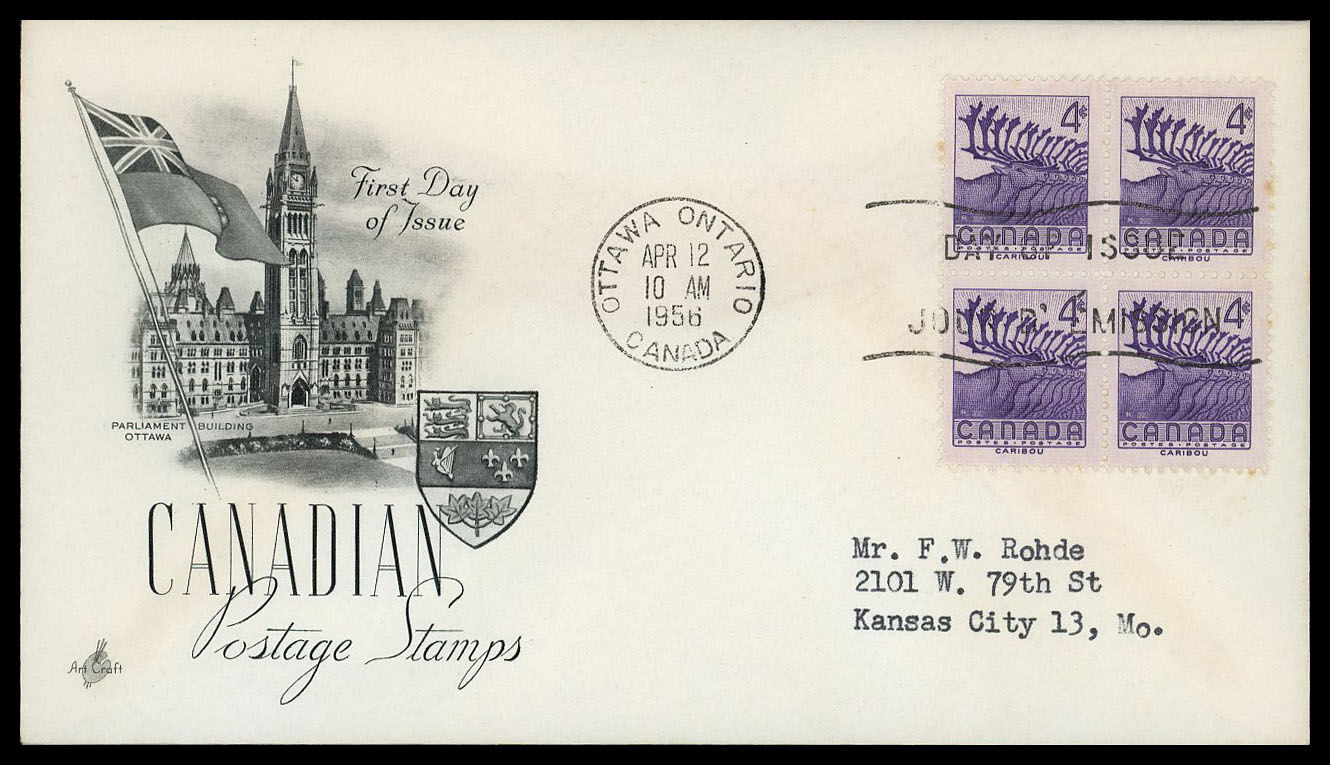 Buy Canada #360 - Caribou (1956) 4¢ | Arpin Philately
