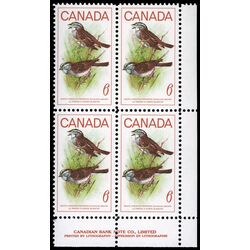 canada stamp 496 white throated sparrow 6 1969 PB LR