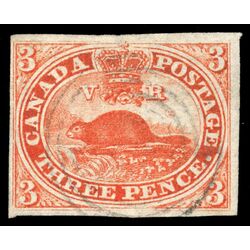 canada stamp 4 beaver 3d 1852 U VF 151