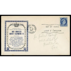 canada stamp 341 queen elizabeth ii 5 1954 FDC PC 028