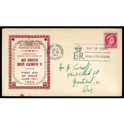 canada stamp 339 queen elizabeth ii 3 1954 FDC PC 007