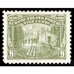 newfoundland stamp 94 logging camp 9 1910 M VF 019