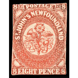 newfoundland stamp 8 pence first issue 8d 1857 M FNG 026