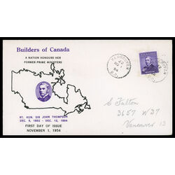 canada stamp 349 sir john thompson 4 1954 FDC PC 007