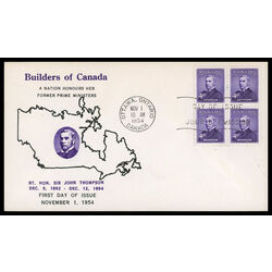canada stamp 349 sir john thompson 4 1954 FDC BLOCK 014