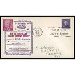 canada stamp 357 richard bennett 4 1955 FDC PC 012