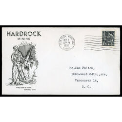 canada stamp 373 miner with drill 5 1957 FDC PC 016