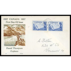 canada stamp 370 thompson and map 5 1957 FDC PC 014