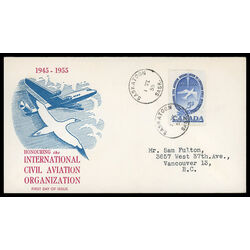 canada stamp 354 dove 5 1955 FDC PC 020