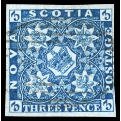 nova scotia stamp 2 pence issue 3d 1851 U VF 021