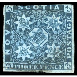 nova scotia stamp 3 pence issue 3d 1851 U F 024