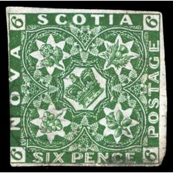 nova scotia stamp 5 pence issue 6d 1857 U F 019