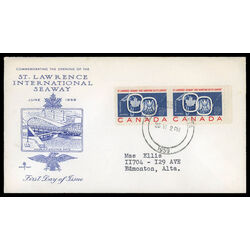 canada stamp 387 seaway and national emblems 5 1959 FDC PC 051
