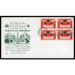 canada stamp 388 national emblems 5 1959 FDC BLOCK 029