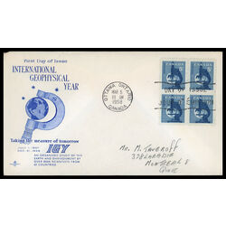 canada stamp 376 microscope 5 1958 FDC BLOCK 022