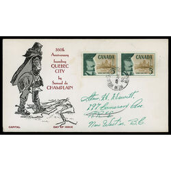 canada stamp 379 champlain 5 1958 FDC PC 018
