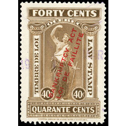 canada revenue stamp ql92 quebec law stamp with overprint 40 1923