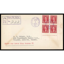 canada stamp 233 king george vi 3 1937 FDC LR 024