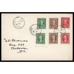 canada stamp 231 3 fdc king george vi 1 1937 FDC COMBO 026