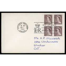 canada stamp 325 queen elizabeth ii 1 1953 FDC BLOCK 016