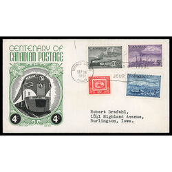 canada stamp 311 4 fdc stamp centenary 1951 FDC COMBO 011