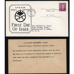 canada stamp 286 king george vi 3 1949 FDC PC 015
