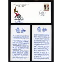 canada stamp 1008 royal winnipeg rifles royal canadian dragoons 32 1983 FDC PC 001
