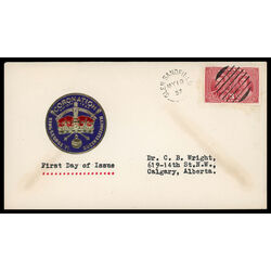 canada stamp 237 king george vi queen elizabeth 3 1937 FDC PC 067