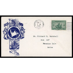 canada stamp 282 newfoundland cabot s ship matthew 4 1949 FDC PC 060