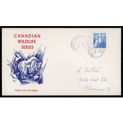 canada stamp 361 mountain goat 5 1956 FDC PC 015