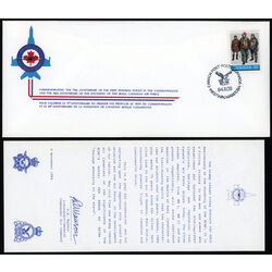 canada stamp 1043 pilots in flying dress 32 1984 FDC PC 003