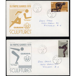 canada stamp 656 7 fdc olympic sculptures the sprinter and the plunger 656 7 1975 FDC PC 003