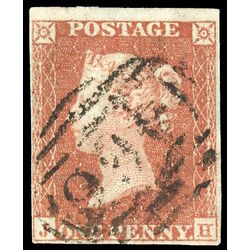 great britain stamp 3 queen victoria penny red 1p 1841 U F 042