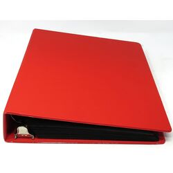 60 used black stock sheets in a red binder