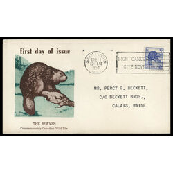 canada stamp 336 beaver 5 1954 FDC PC 015