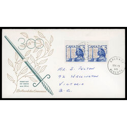 canada stamp 390 dollard des ormeaux 5 1960 FDC PC 014