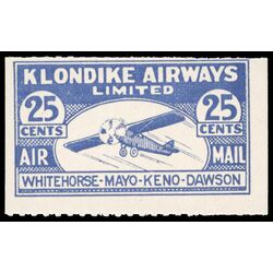 canada stamp cl air mail semi official cl45 klondike airways ltd 25 1928 M NH 004