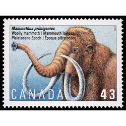 canada stamp 1532 mammuthus primigenius pleistocene epoch 43 1994