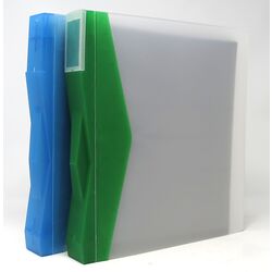 50 used black stock sheets in 2 binders