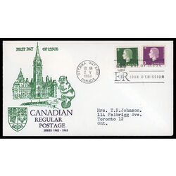 canada stamp 401 404 fdc queen elizabeth ii 1963 FDC COMBO 009