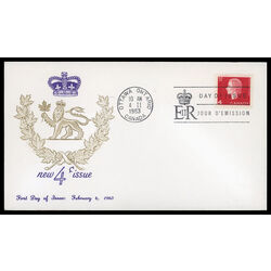 canada stamp 404 queen elizabeth ii 4 1963 FDC PC 013