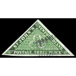 newfoundland stamp 11a pence second issue 3d 1860 U XF 023