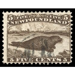 newfoundland stamp 25 harp seal 5 1866 U F 016