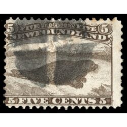 newfoundland stamp 25 harp seal 5 1866 U VG 017