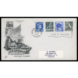 canada stamp 341 queen elizabeth ii 5 1954 FDC COMBO 036