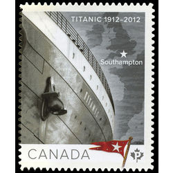 canada stamp 2537 bow of titanic map showing southampton england 2012